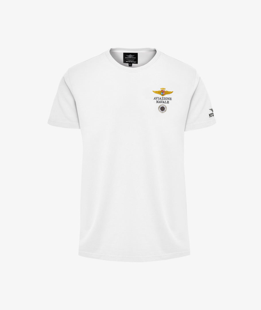 -Camiseta Moto Guzzi Aviazione Navale blanca