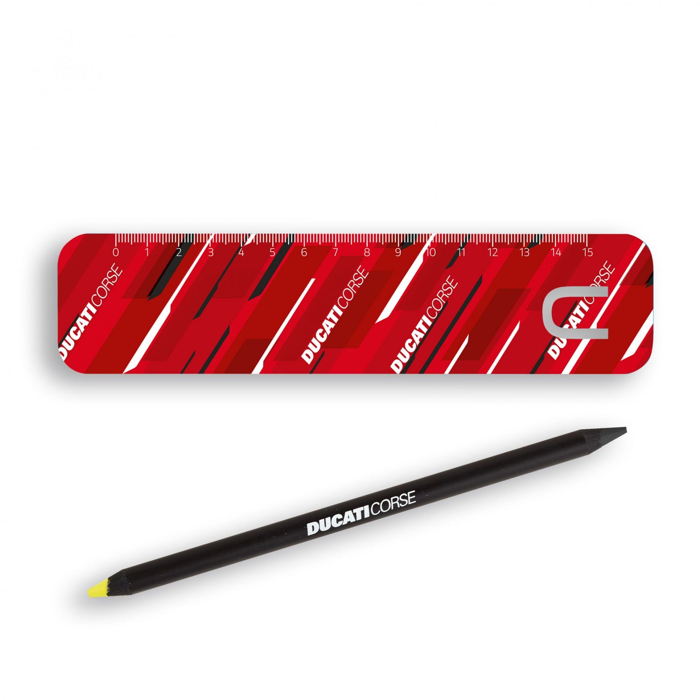 Lápiz de dos puntas con regla Ducati Corse Fluo