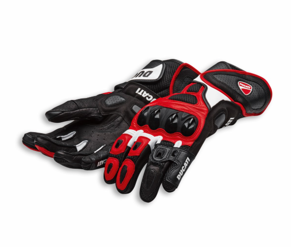 -Guantes de piel Ducati Speed Air C1 rojo-negro