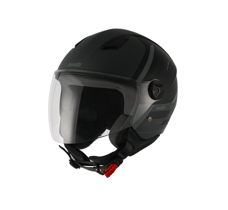 -Casco Jet UNIK Astro negro/gris mate