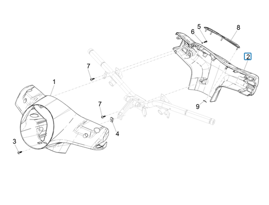 Carcasa manillar Vespa GTS