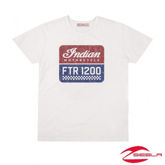 Camiseta Indian Motorcycle 1200 logo tee blanca