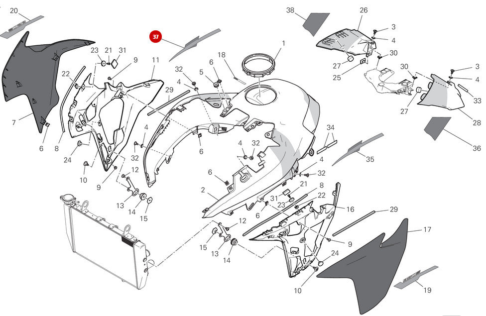 Adhesivo deposito Ducati Multistrada