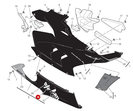 Adhesivo quilla Ducati