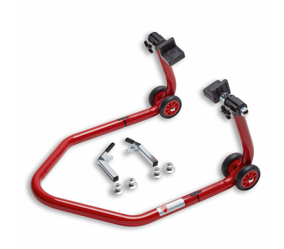 Caballete box trasero para basculante doble brazo