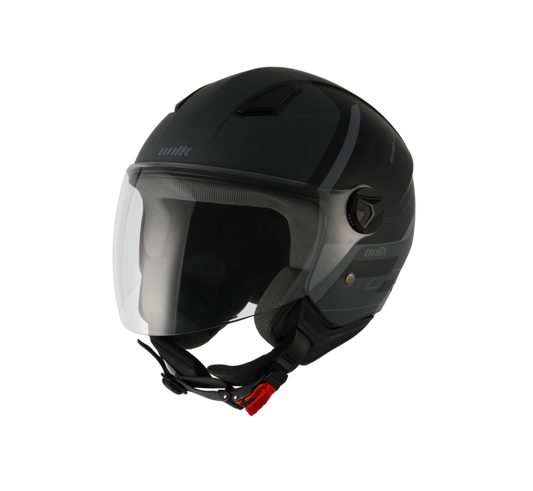 Casco Jet UNIK Astro negro/gris mate